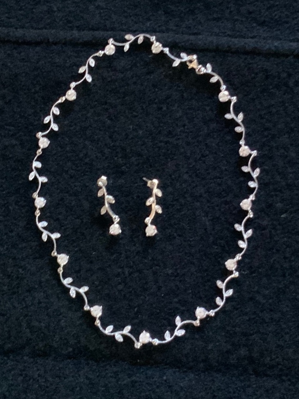 Sterling Silver and Cubic Zirconia Necklace and Earrings